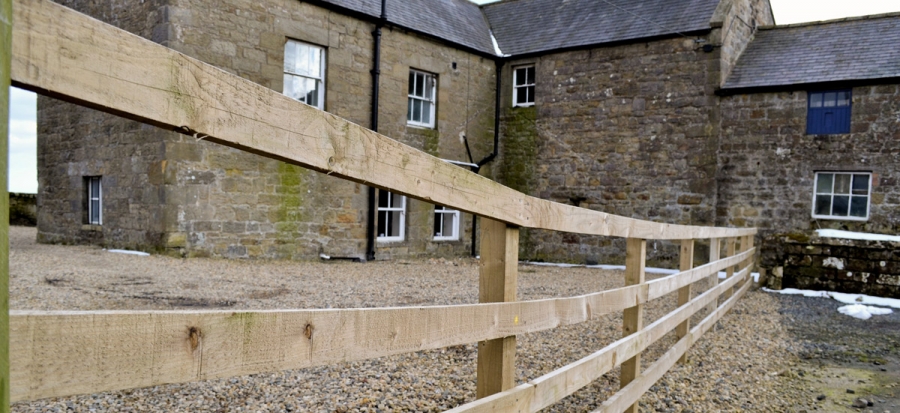 Post and rail fencing installation in Northumberland
